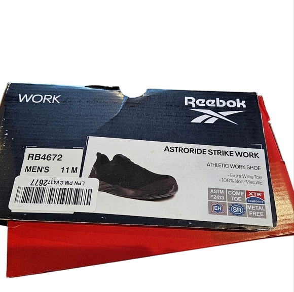 Reebok Astroride Strike Work Athletic Mens Shoes Black - Picture 7 of 8
